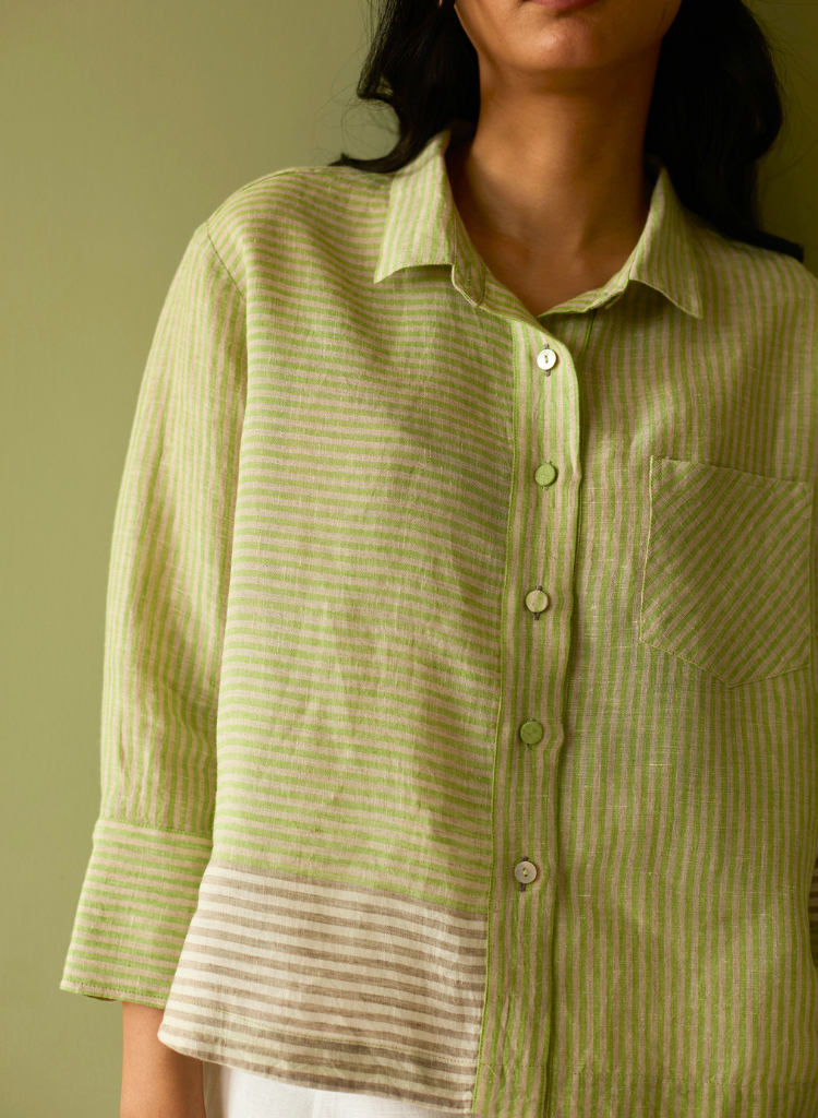 Tia Stripe Cropped Shirt