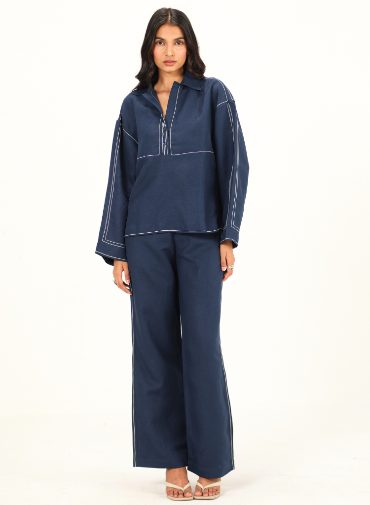 Top Stitch Detail Top