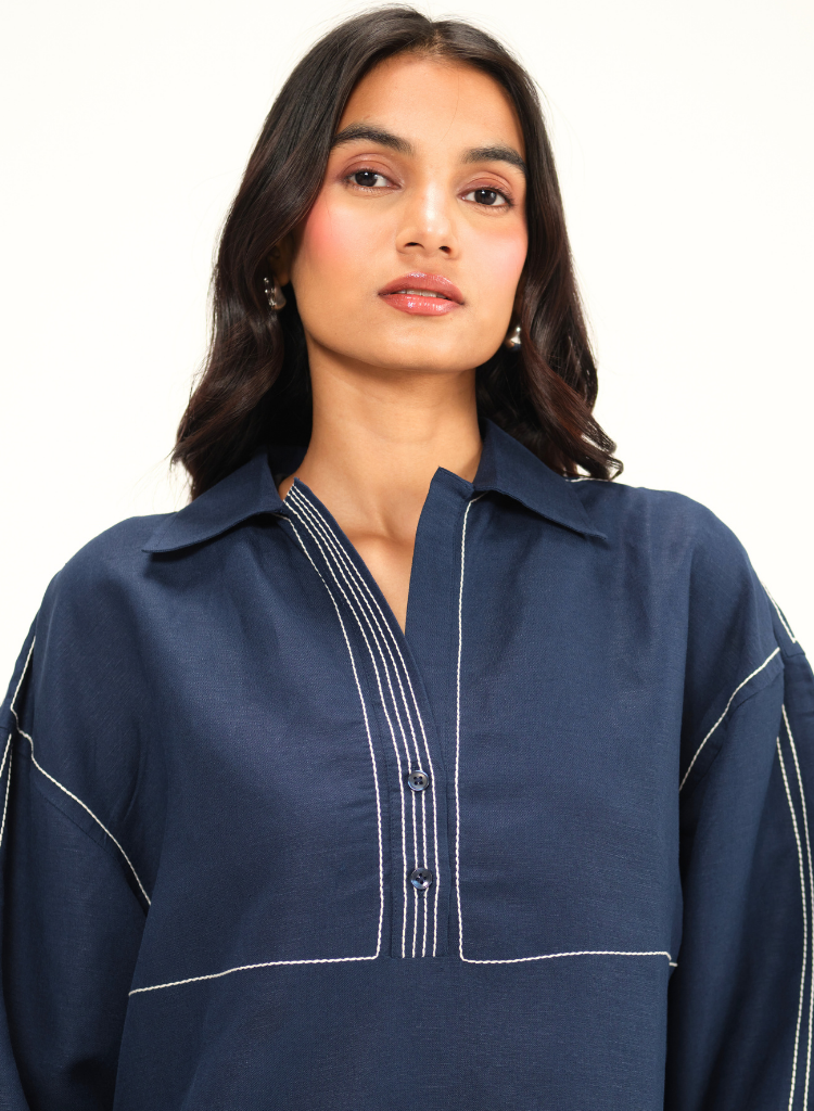 Top Stitch Detail Top