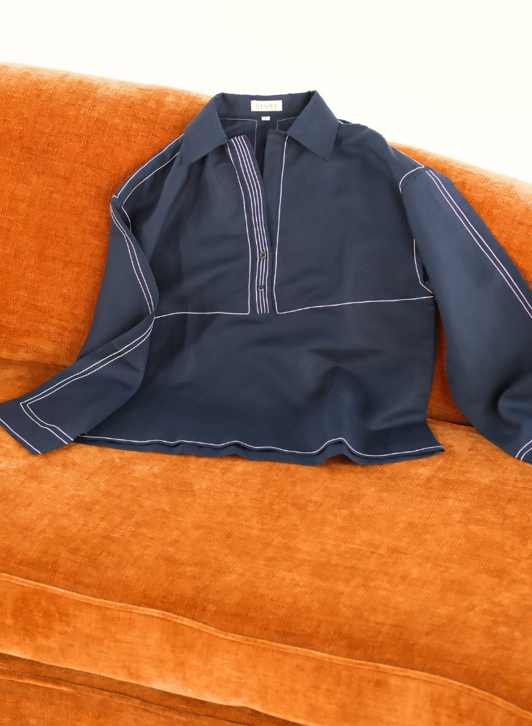 Top Stitch Detail Top