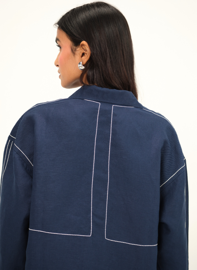 Top Stitch Detail Top