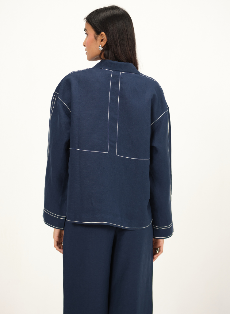 Top Stitch Detail Top