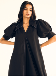 Top Stitch Poplin Dress