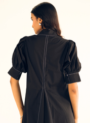 Top Stitch Poplin Dress