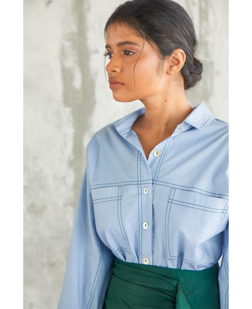 Topstitch Cotton Shirt