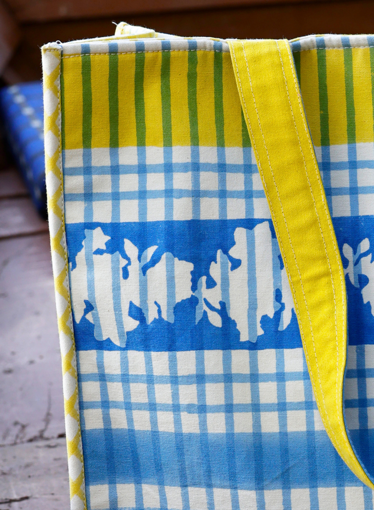 Blue Checks Tote Bag