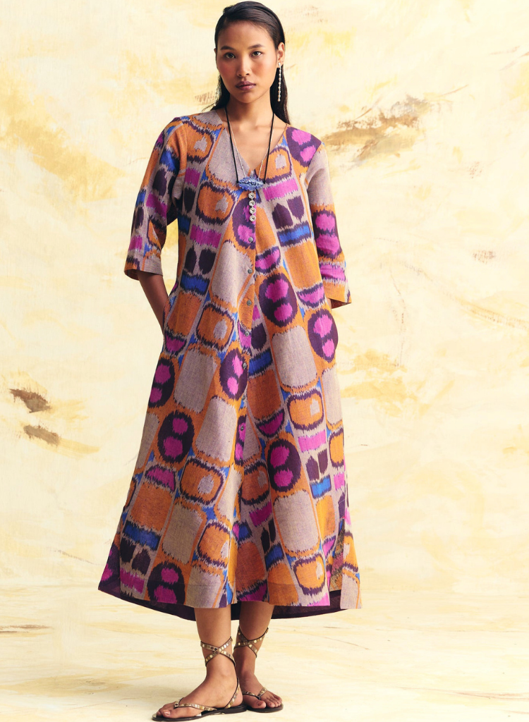 Transit Bias Button Dress