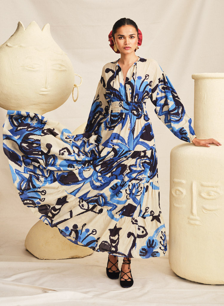 Tulika Peasant Dress