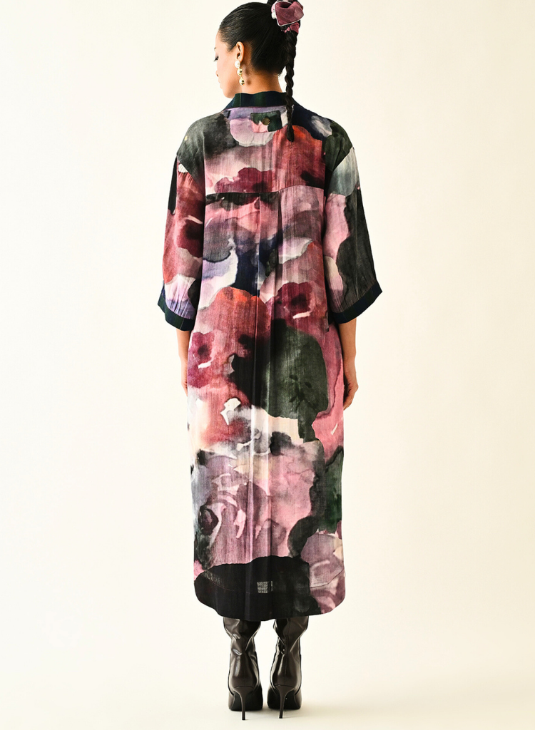 Twilight Bloom Trench Dress