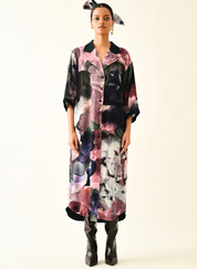 Twilight Bloom Trench Dress
