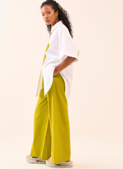 U Hem Floral Emb Shirt Set