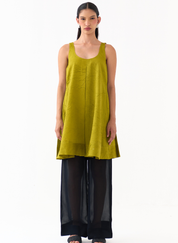 U-Neck Pleated Tunic Set