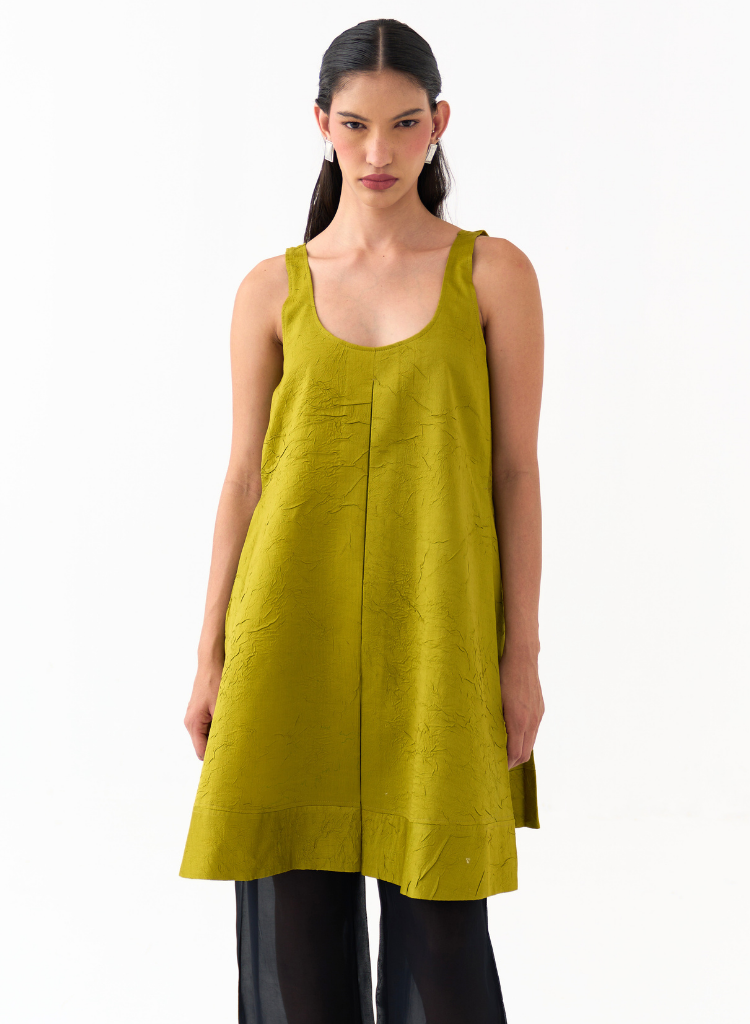U-Neck Pleated Tunic