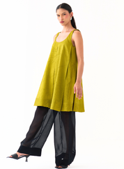 U-Neck Pleated Tunic Set