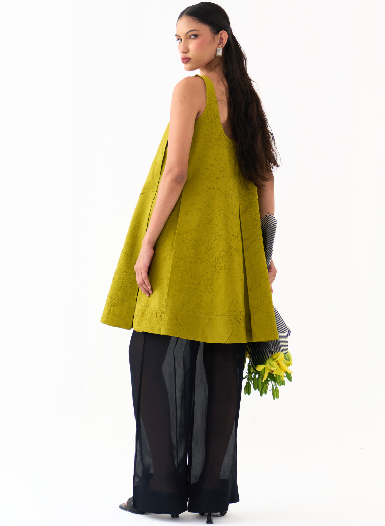 U-Neck Pleated Tunic