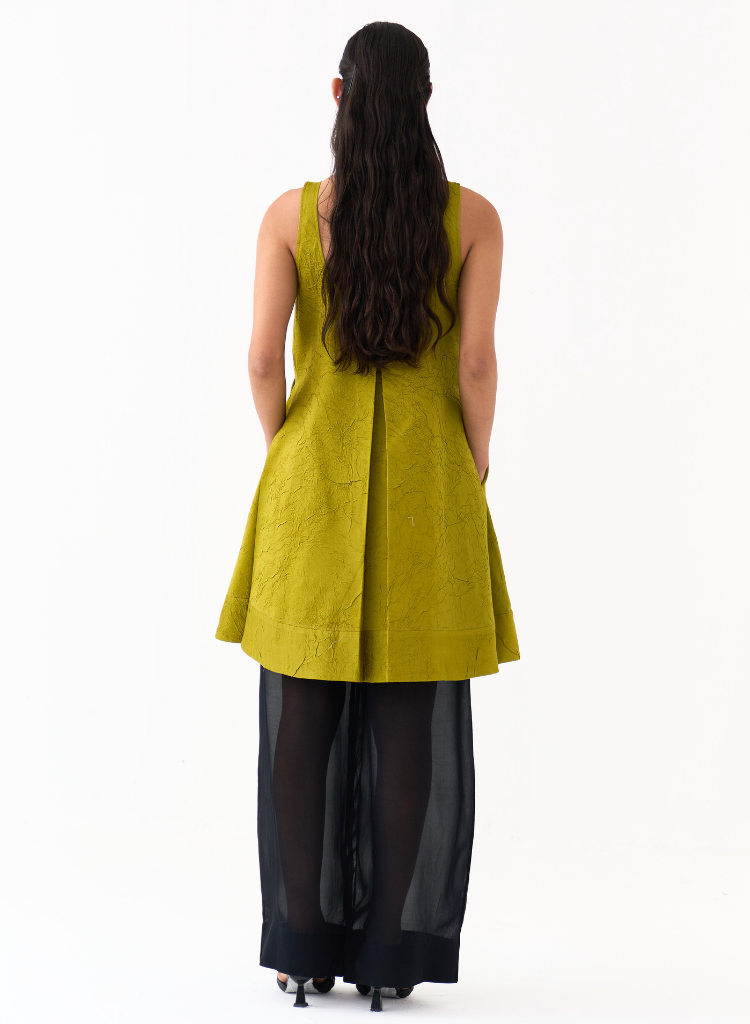 U-Neck Pleated Tunic