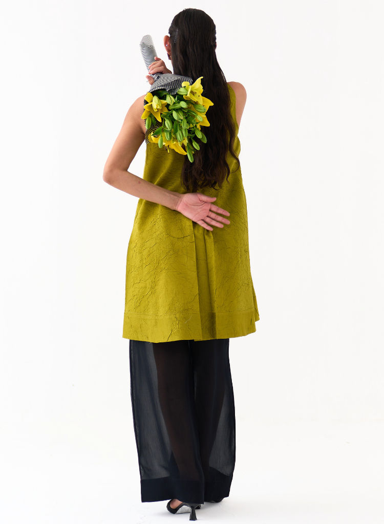 U-Neck Pleated Tunic