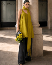 U-Neck Pleated Tunic