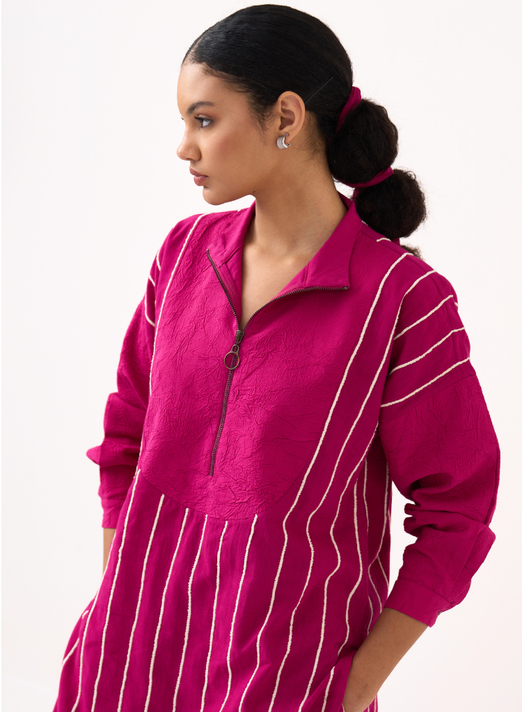 U-Yoke Emb Tunic Set