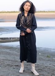 Upcycled Black Green Seattle Dress