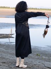 Upcycled Black Green Seattle Dress