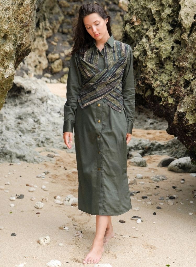 Upcycled Green Seattle Dress