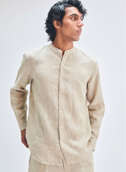 Undyed Band Collar Shirt