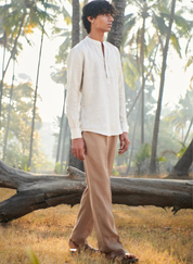 Undyed Pinstripe Shirt Kurta