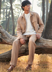 Undyed Pinstripe Shirt Kurta