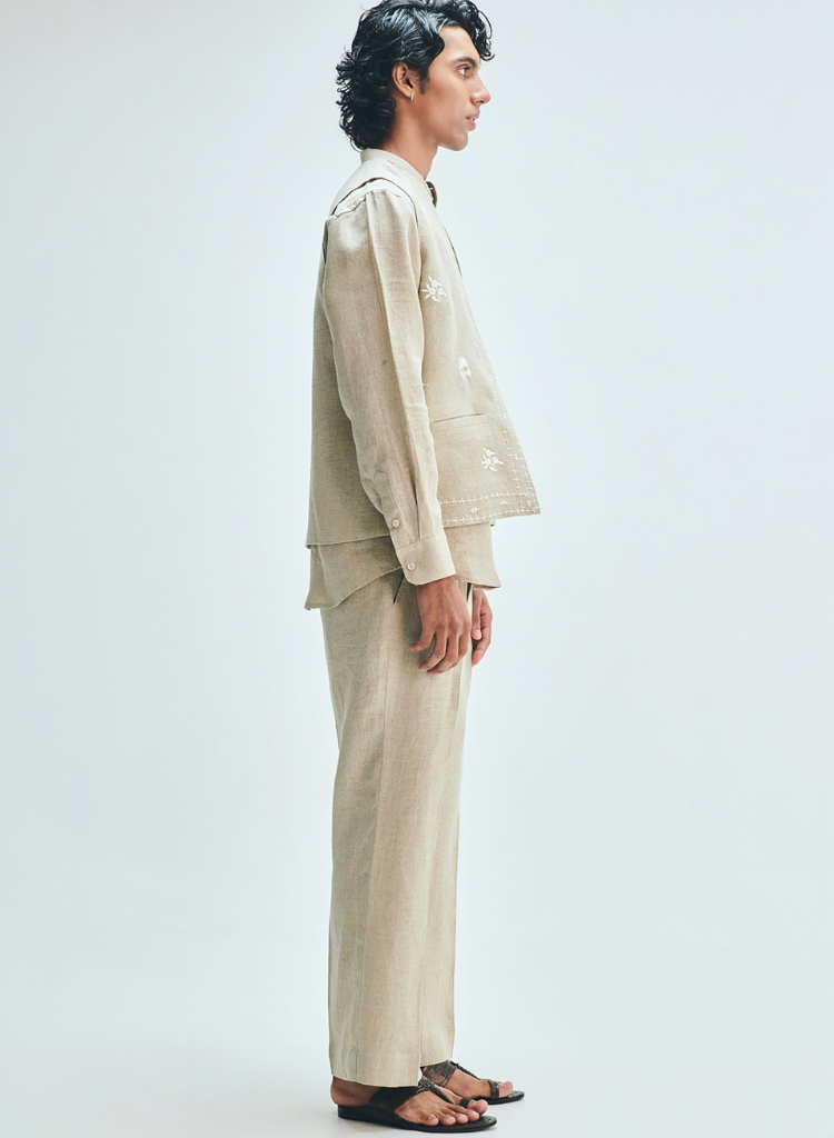 Undyed Pleated Pants