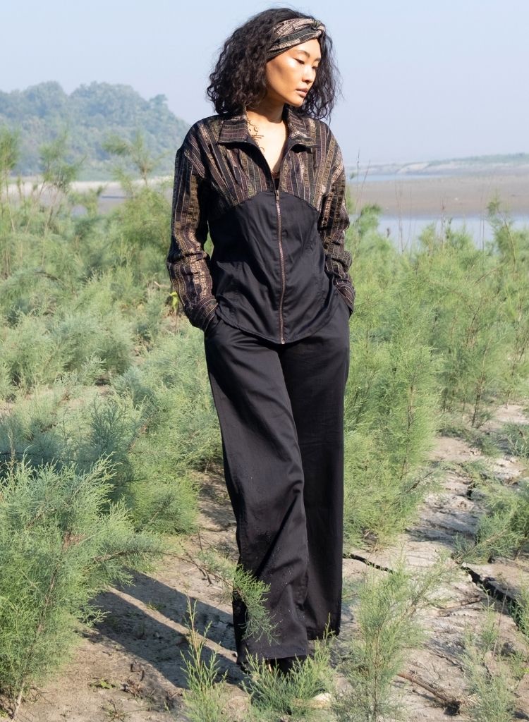 Upcycled Black Green Arizona Shirt