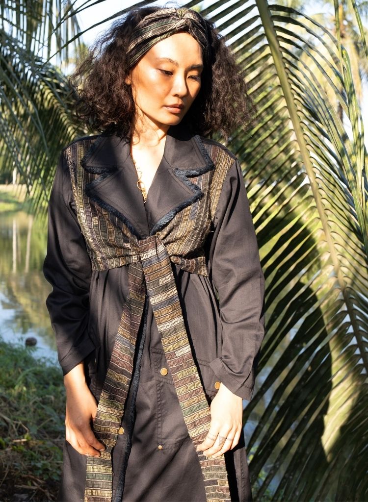Upcycled Black Green Copenhagen Trench