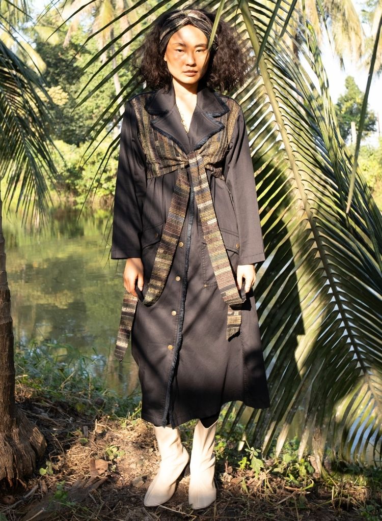 Upcycled Black Green Copenhagen Trench