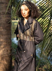 Upcycled Black Green Copenhagen Trench