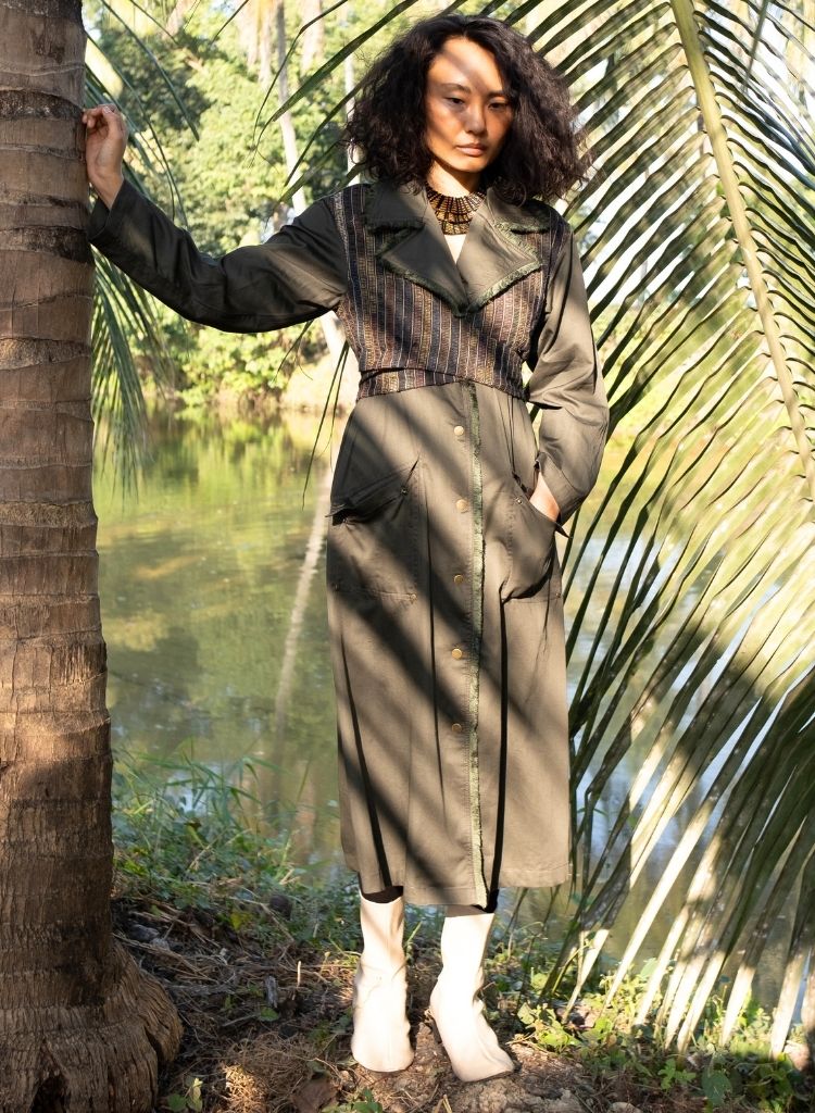 Upcycled Green Copenhagen Trench