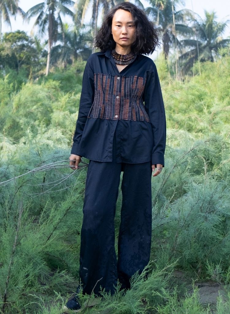 Upcycled Black Copper Hunza Shirt