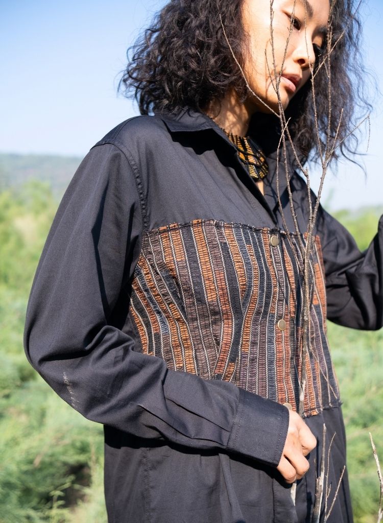 Upcycled Black Copper Hunza Shirt