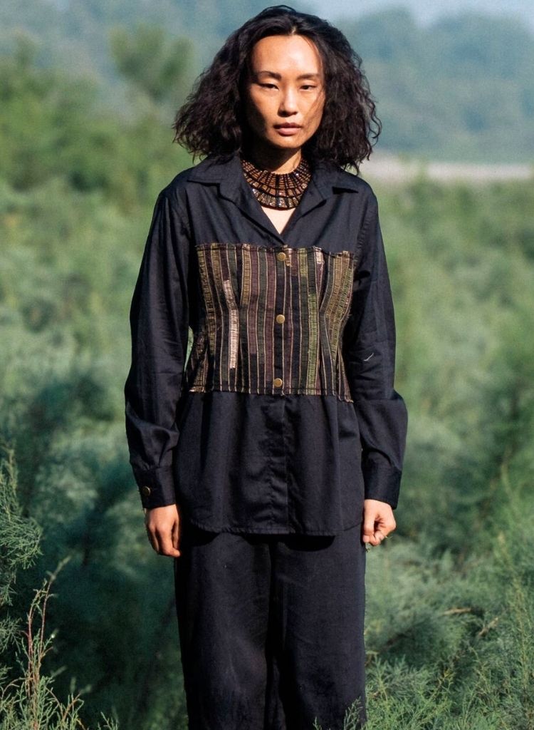 Upcycled Black Green Hunza Shirt