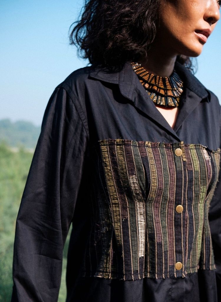 Upcycled Black Green Hunza Shirt