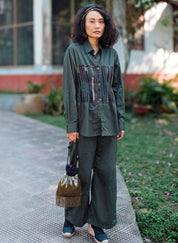 Upcycled Green Sailor Pants