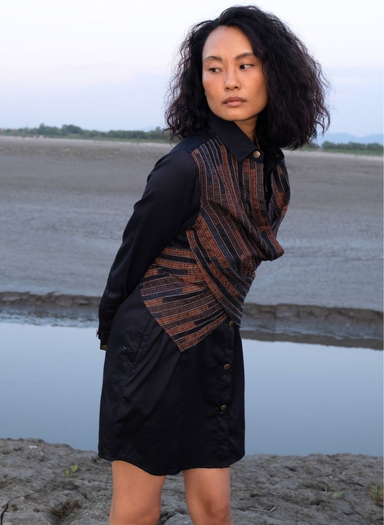 Upcycled Black Copper Seattle Dress