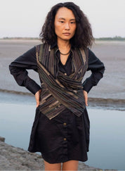 Upcycled Black Green Seattle Dress