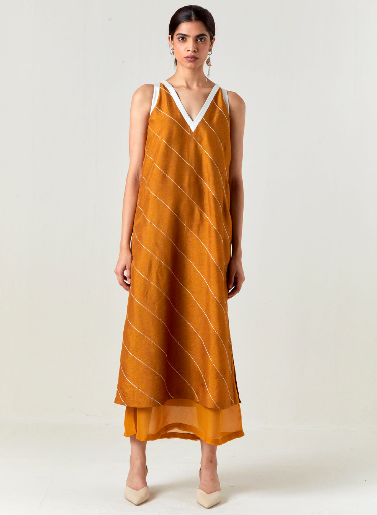 V-Neck Embellishment Dress