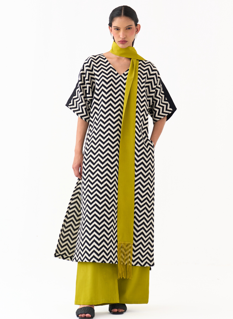 V Neck Kaftan Set