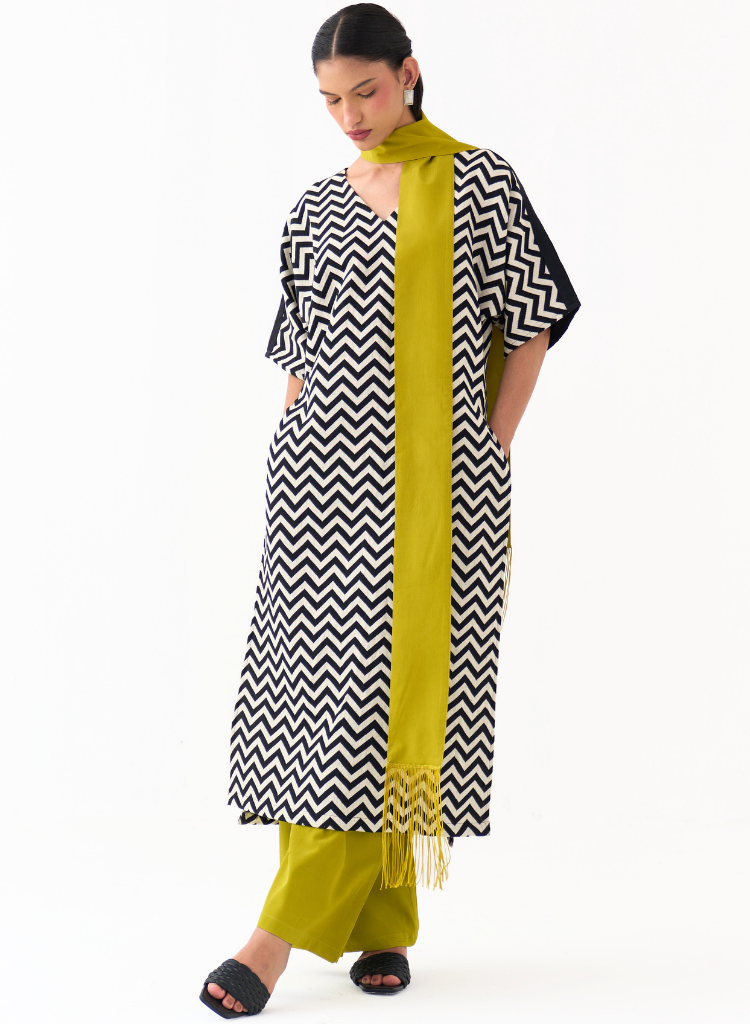 V Neck Kaftan Set