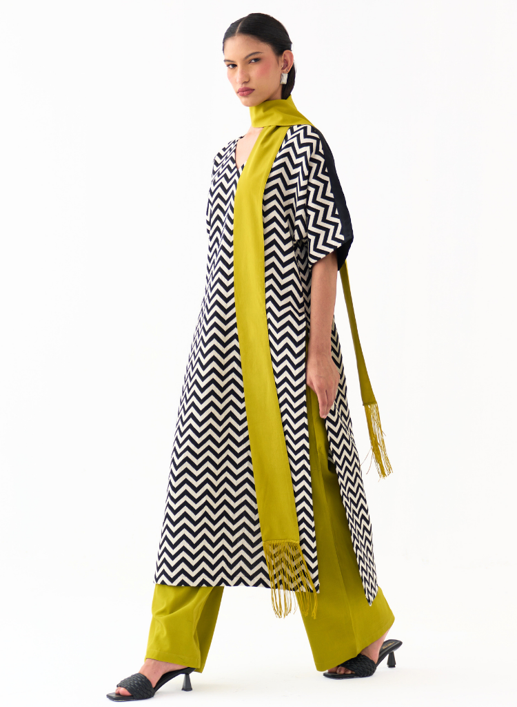 V Neck Kaftan Set