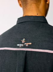 Ved Embroidered Bird Shirt