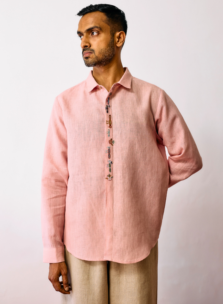 Ved Embroidered Bird Shirt