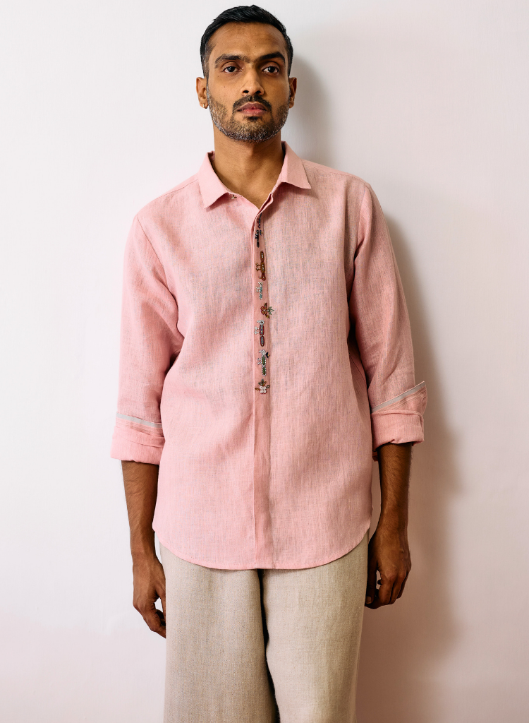 Ved Embroidered Bird Shirt
