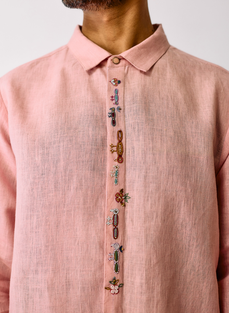 Ved Embroidered Bird Shirt